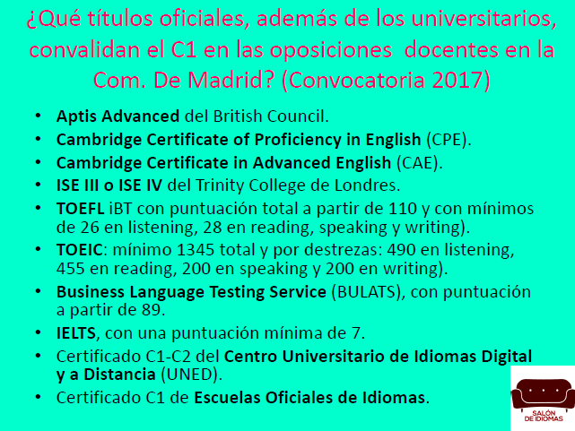 salón de idiomas habilitación lingüística puntuaciones